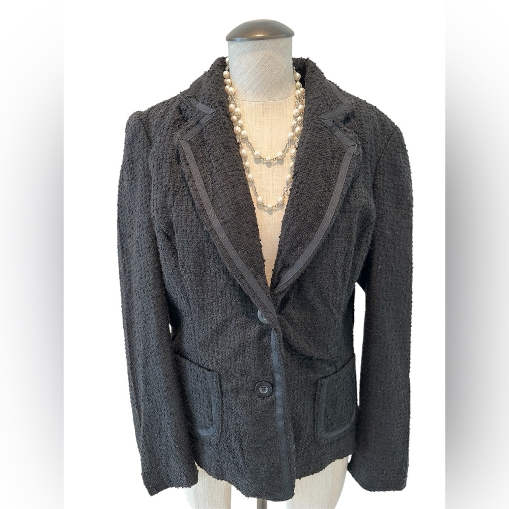 George Textured Tweed Black Women's Blazer Size 14